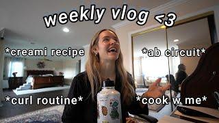 Vlog! Grocery haul, budget planner, back workout, try on haul, self care, creami recipe & more!