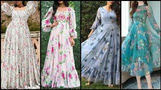 Floral Print Long Maxi Desings, latest summer maxi dress designs, long maxi frocks,