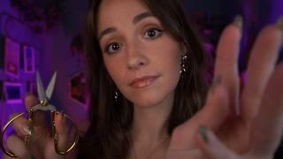 ASMR | Plucking Your Negativity Away  (gentle background rain ️)