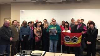 PSAC-Atlantic Committee Chairpersons with a message of support for the Halifax Typographical Union.