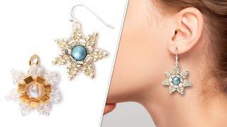 Pointed Snowflake Earrings - DIY Jewelry Making Tutorial by PotomacBeads