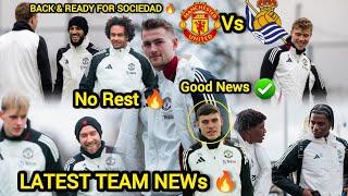 NoW UGARTE,DE LIGT, MAZRAOUI,DORGU..MAN UNITED TRAINING NEWS AHEAD OF SOCIEDAD #manunitednewstoday