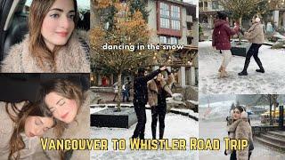 road trip with husband & friends  dancing in the snow