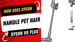 How does the Dyson V8 Plus handle pet hair