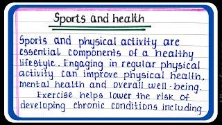 Sport and health essay | sports for healthy life | essay Importance of Sports Essay in English