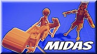 Everybody Stone?! Midas vs Every Faction - Totally Accurate Battle Simulator TABS