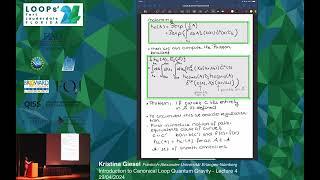 Kristina Giesel: Introduction to Canonical Loop Quantum Gravity - Lecture 4 - Loops'24 Summer School