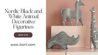 Nordic Black and White Animal Decorative Figurines