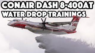 Incredible Water Drop training! Conair Aviation Dash 8-400 (DH8D) action in Abbotsford (YXX/CYXX)