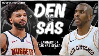 Denver Nuggets vs San Antonio Spurs Full Game Highlights | Jan 4 | 2025 NBA Season