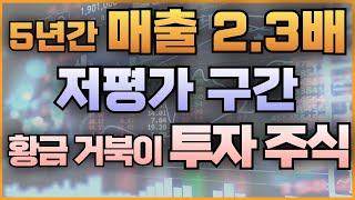 5년간 매출 2.3배 저평가 구간 황금 거북이 투자 주식