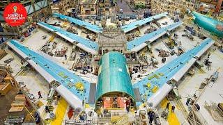 Amazing Airplane Assembling Process Line, Airbus Manufacturing, High-Tech Machine Cutting System