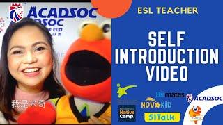 Sample Self-Introduction Video - ACADSOC | Profile Video