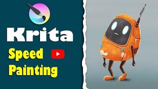 Cute Robot Digital Drawing Tutorial in Krita | Draw With Pallab