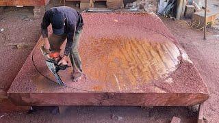 Make A Giant Round Table Cut From A Giant Tree // Awesome Chainsaw Cutting Technique