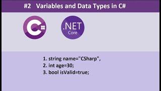 #2 | Variables and Data Types in C# | C-Sharp Tutorial | .Net Core Framework