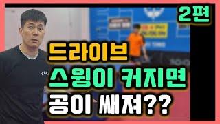 스윙이 커지면 드라이브 공이 쌔져?? 탁구레슨  [임창국코치] /table tennis The bigger the swing, the stronger the ball?