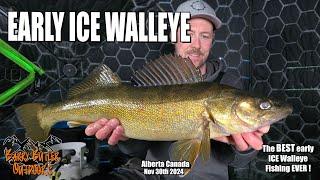 Early ICE WALLEYE ! - The BEST early ice Walleye fishing EVER