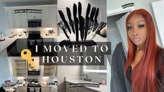 MOVING VLOG: I MOVED TO HOUSTON!!  UNPACK WITH ME, KITCHEN & BATHROOM ORGANIZATION + MORE