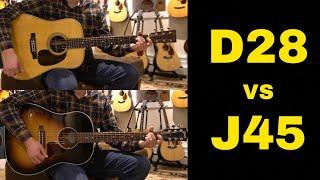 Martin D-28 vs Gibson J-45 - Acoustic Guitar Comparison