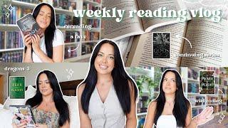 reading 4 fantasy romance books, continuing series, & an exciting ARC  weekly reading vlog