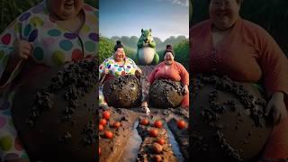 Evolution of cat:Sumo wrestler & woman sit on dirty road with green Squirrel #cat#cute#love#shorts