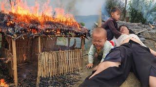 The orphan boy and his foster father had to watch the shelter burn down