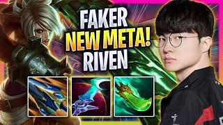 FAKER CRAZY NEW META RIVEN MID! - T1 Faker Plays Riven MID vs Varus! | Season 2024