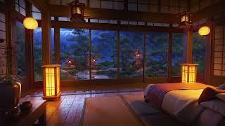 Relaxing Rain Sounds in a Japanese Night Ambience for Peaceful Deep Sleep