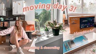 moving into my first college apartment vlog!!: buying furniture + organizing/decorating!!