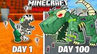 I Survived 100 Days as a DEATH DINOSAUR in HARDCORE Minecraft