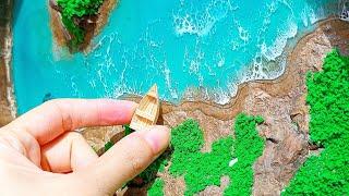 tutorial resin art/ how to make rocky ocean with resin epoxy