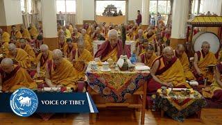 The preliminary prayer offering for the Dalai Lama’s long life begins in Dharamshala