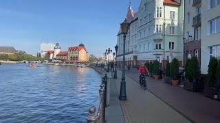 Fishermen’s Village. Kant Island and Königsberg Cathedral. Kaliningrad, Russia. Live