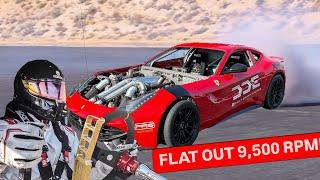 TWIN TURBO FERRARI V12 GOES FLAT OUT AND SIDEWAYS TO REDLINE!!