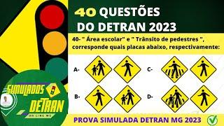 Questões da prova teorica detran 2023, prova do detran 2023, #mgsimuladosdetran2023 #detranmg2023