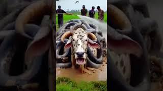 Cow falls into dangerous Snake pit saved by rescue team #humanity #cow #animals #rescueanimals