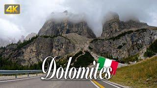 4K Dolomites Mountains Scenic Drive | Driving from La Villa to Ponte Gardena, Italy