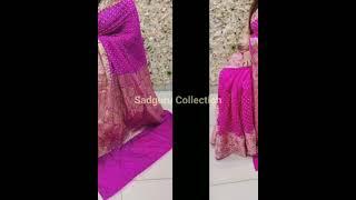 Kutchi bandhej saree silk fabric