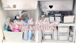 HOW TO ORGANIZE UNDER THE KITCHEN SINK CABINET | STORAGE IDEAS | CLEAN WITH ME