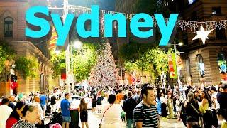 Gorgeous Sydney Christmas Tree Displays And Lights Walking Tour | 4K