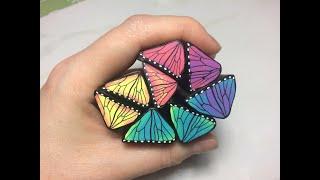 Rainbow Butterfly Wing Cane Slicing Reveal