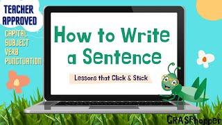 How to Write a Sentence for Kids |  Using Capitals, Subject, Verb and Punctuation