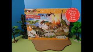 CollectA Prehistoric World Advent Calendar - 24 Dinosaurs & Diorama Small World Learn Dinosaur Names