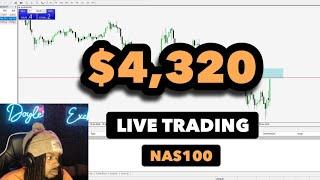 Live Trading NAS100: $4,320 In Twenty-Five Minutes Using Supply & Demand Strategy (FOREX)