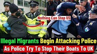 Migrants Clash With Police As They Storm Boats To Cross To UK As Starmer Resume Granting Asylum