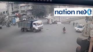 CCTV footage: Truck rams into tempo injuring 10, killing 2 in Nagpur