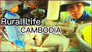 Asia Adventure TV: Rural Daily life Of Cambodia/Young beautiful lady making Khmer Taditional Ambok