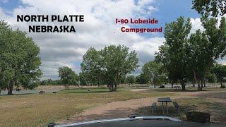 North Platte Nebraska Spring 2022. Drive through Downtown and I-80 Lakeside Campground. Cody Park.