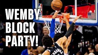 Victor Wembanyama BLOCK PARTY vs 76ers!